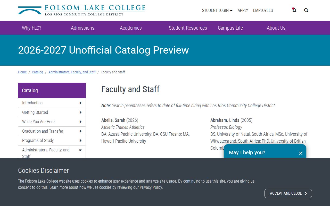 Folsom people directories Folsom Lake College faculty and staff catalog