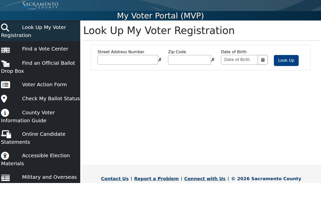 Folsom voter registration records Sacramento County My Voter Portal